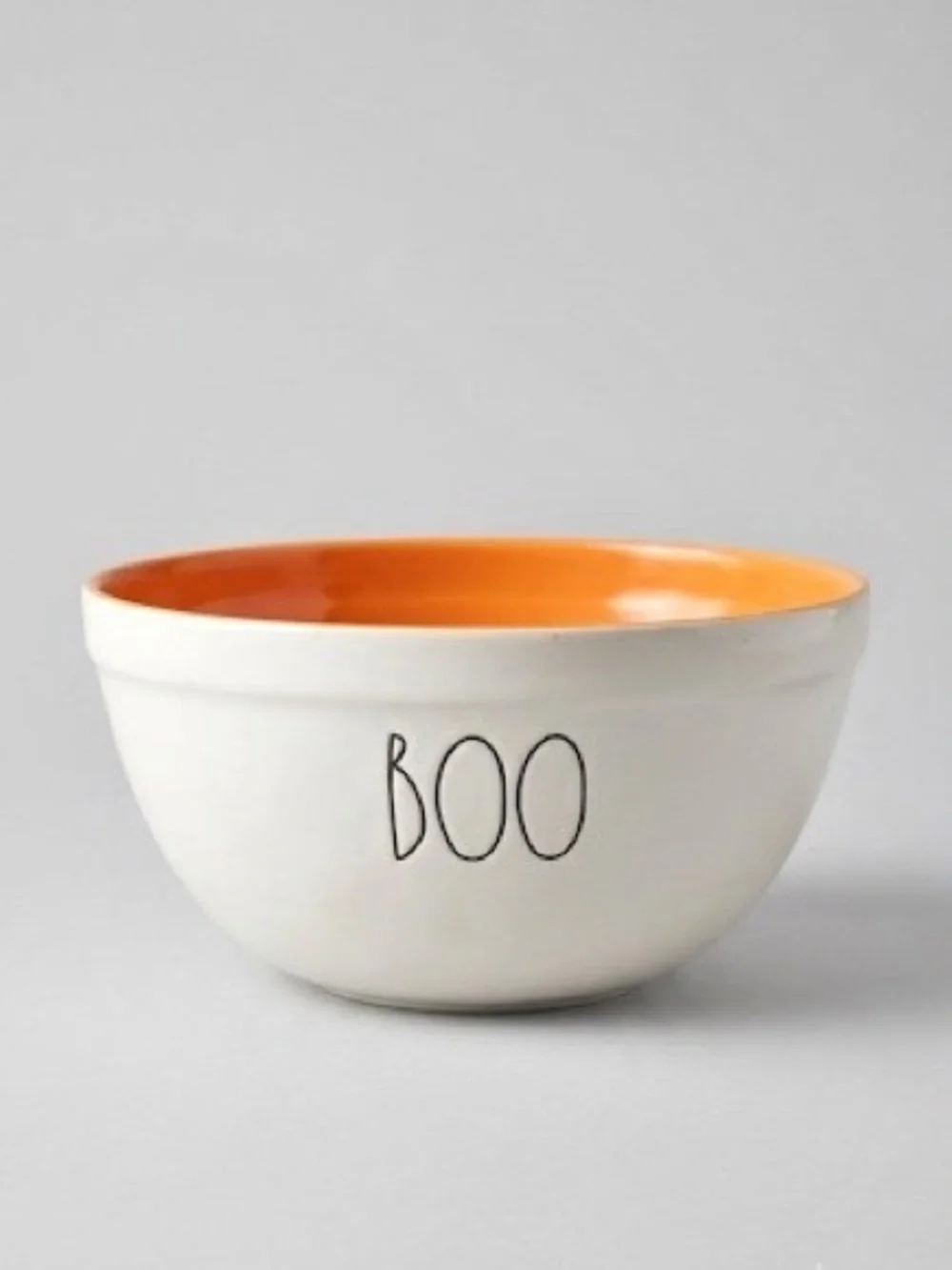 Rae Dunn BOO Halloween Large Melamine Serving Bowl Orange Interior 10x5